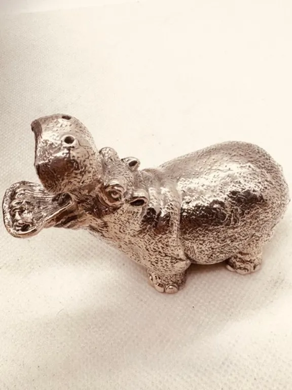 Sterling Silver Hippo Figurine 55g untested