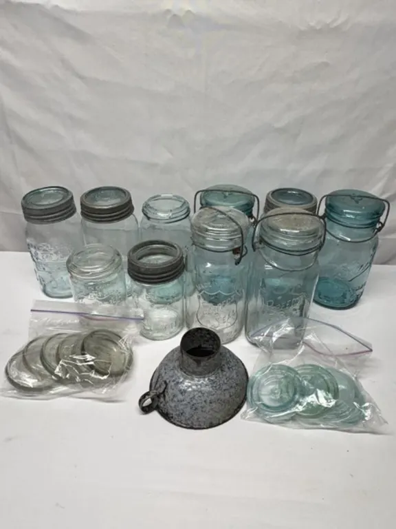 Glass Mason Jars With Glass Lids+
