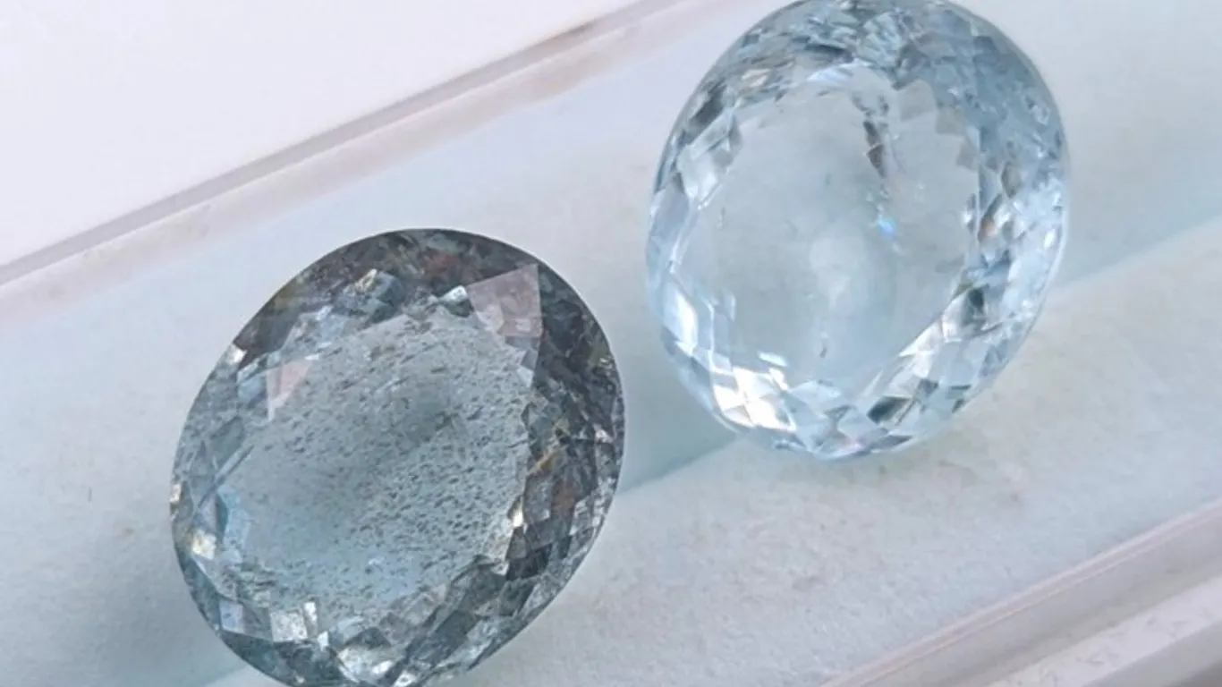 12.12 ct Certified Aquamarine gemstone Pair ($15,150 Appraisal)
