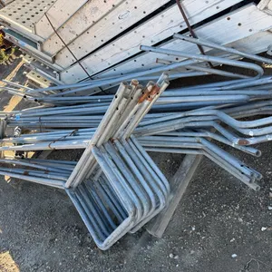 Approx 20 Galvanized Steel Scaffold Guardrails & End Frames, 12ft long