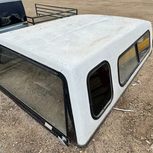 Range Rider Fiberglass Pickup Truck Canopy / Topper w/ Sliding Side Windows – White, 8’5” x 6’