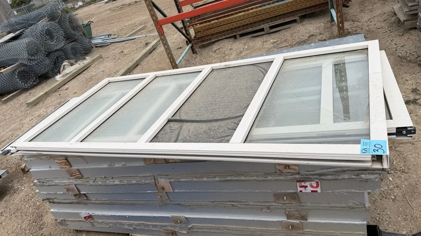 Pallet of Aluminum-Framed Commercial Glass Door & Window Assemblies