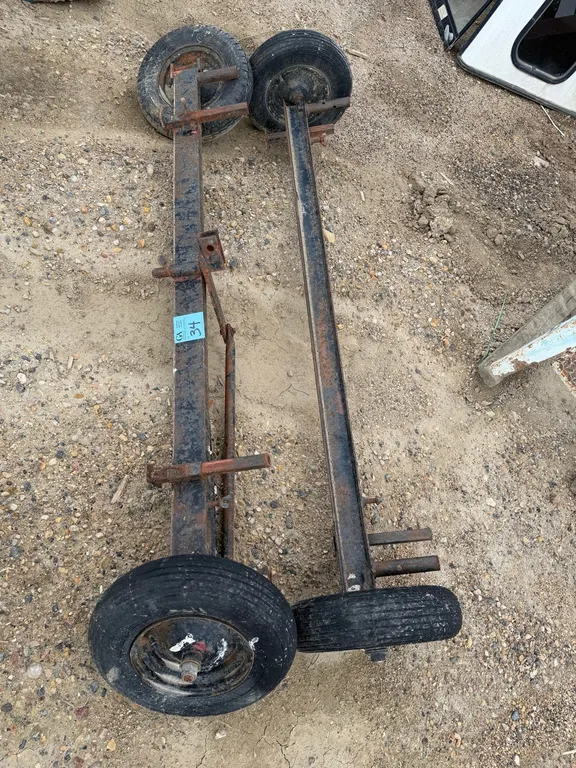 2 Heavy-Duty Masonry Material Transport Dollies w/ Pneumatic Tires