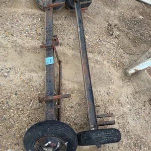 2 Heavy-Duty Masonry Material Transport Dollies w/ Pneumatic Tires