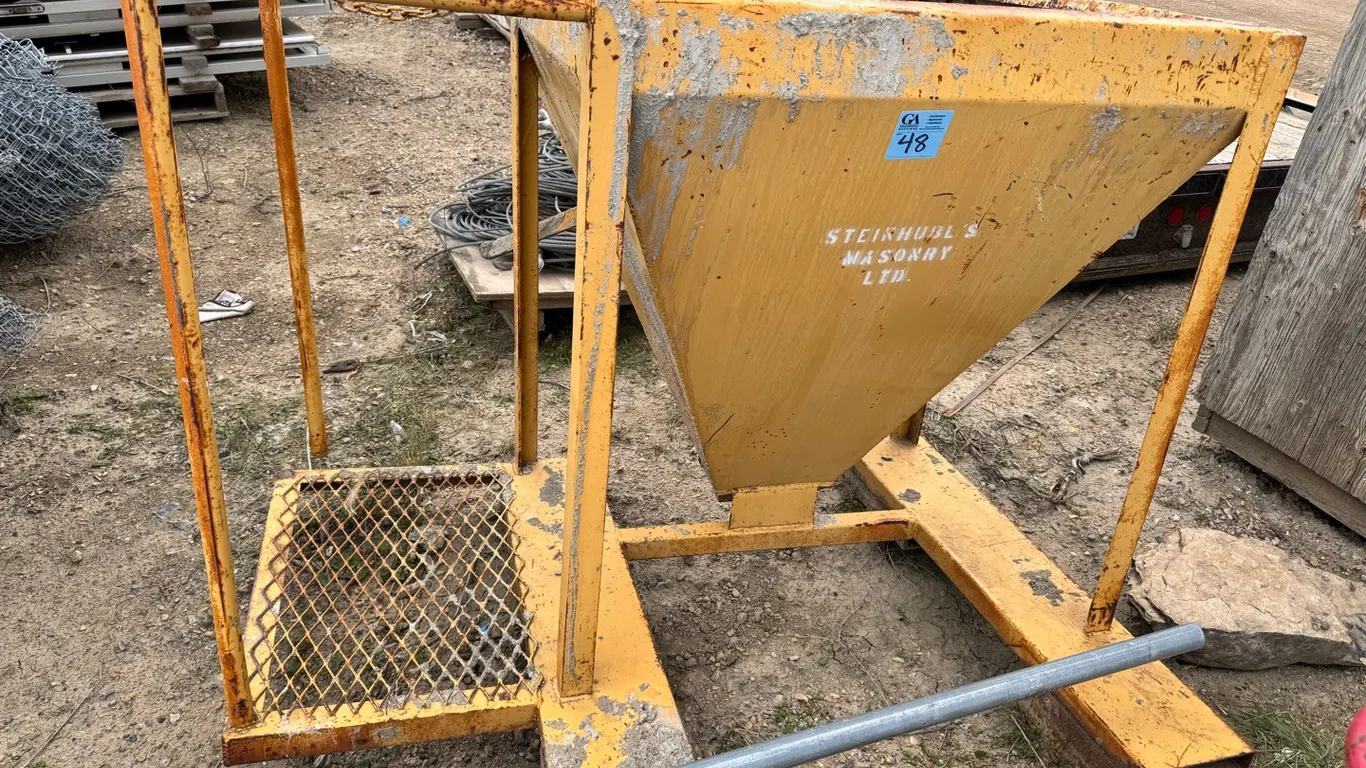 Heavy-Duty Steel Concrete / Masonry Hopper with Work Platform & Safety Rails