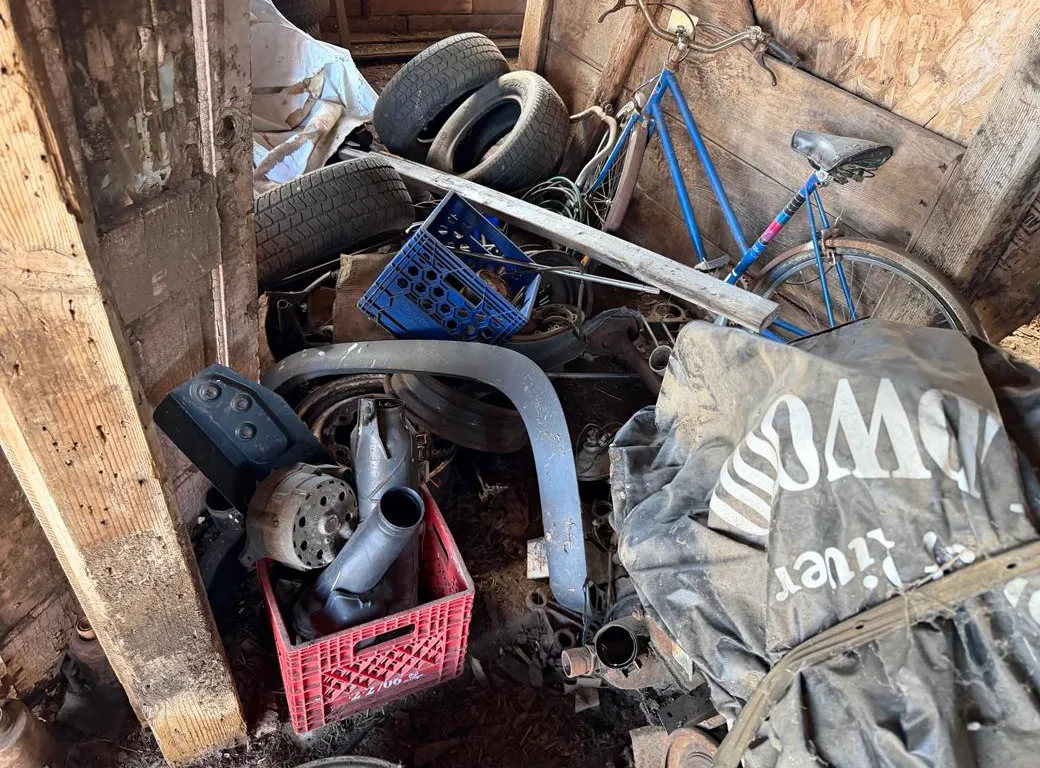 Vintage Cupboard, Bike and Auto Parts