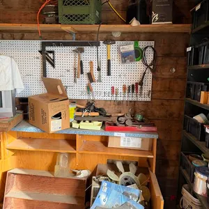 Hand Tools on Pegboard, Heater & Various Hardware