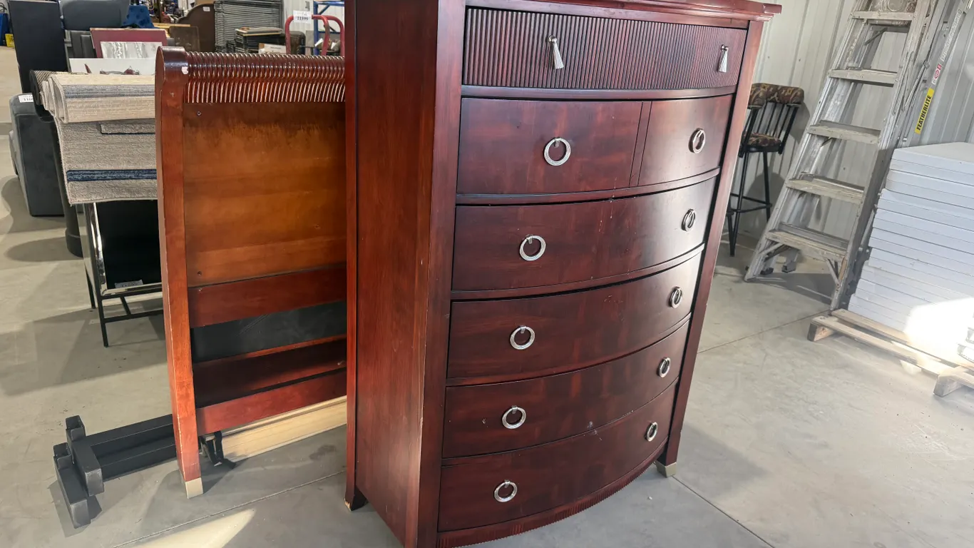 Solid Wood Bed Frame & Dresser (Measurement In Pictures)