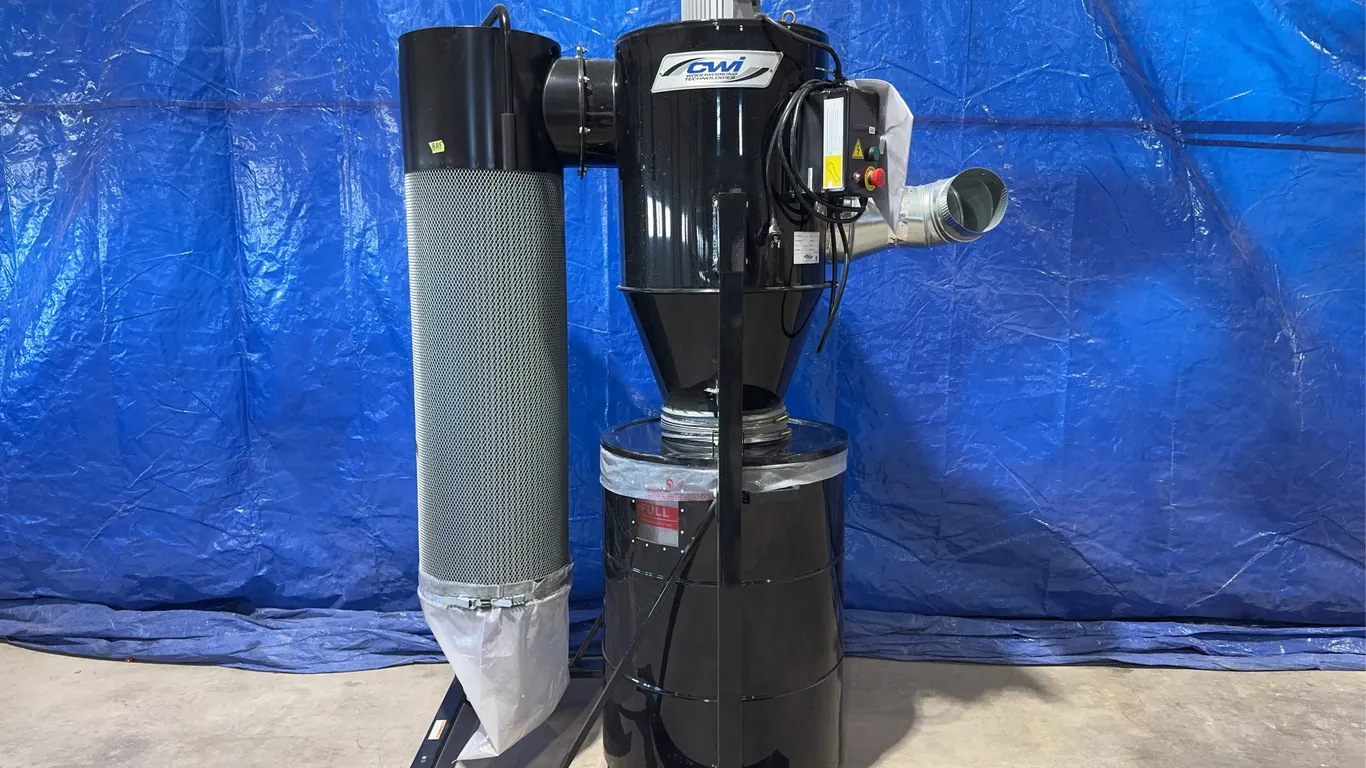 CWI Woodworking Technologies DustFX 3HP HEPA Cyclone Dust Collector w/ Vacs and Tubes *Unreserved*