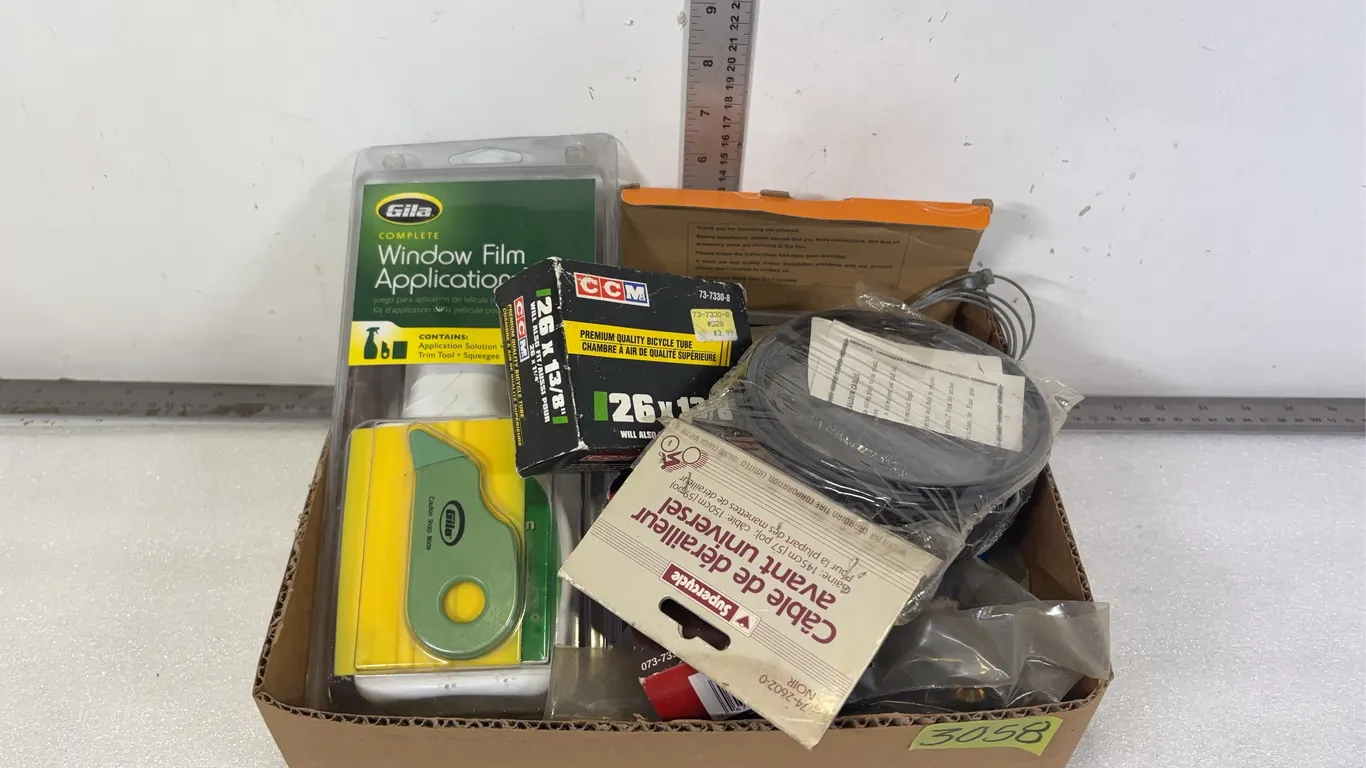 Bike Tubes, Door Handles Window Film Kit, Ect, Approx. 9 Items *Unreserved*