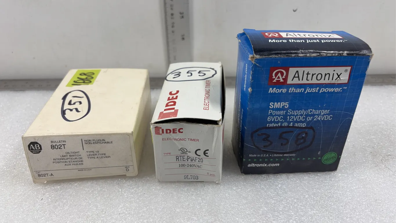 Electric Timer, Limit Switch, Power Supply/Charger *Unreserved*