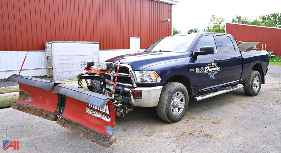 2015 Dodge Ram 2500HD Crew Cab Pickup Truck with V-plow and Spreader