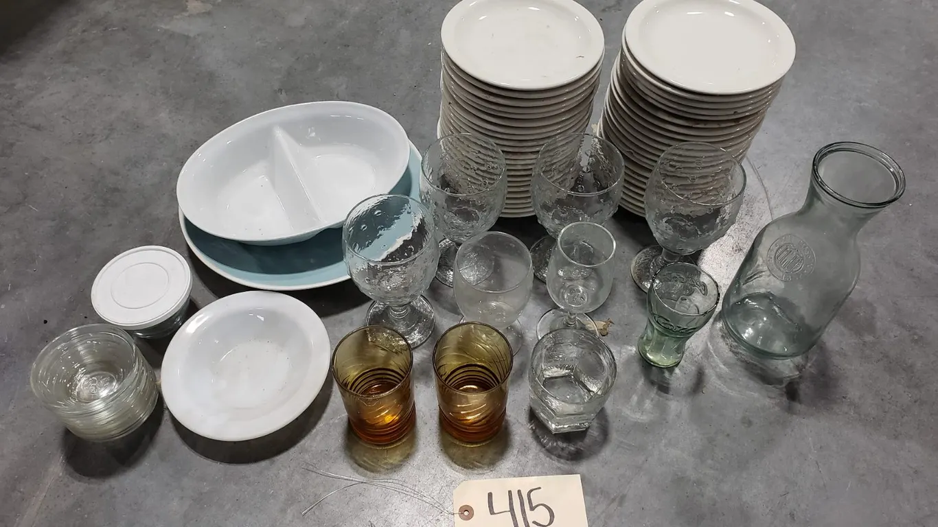 Assorted Dinnerware & Glassware