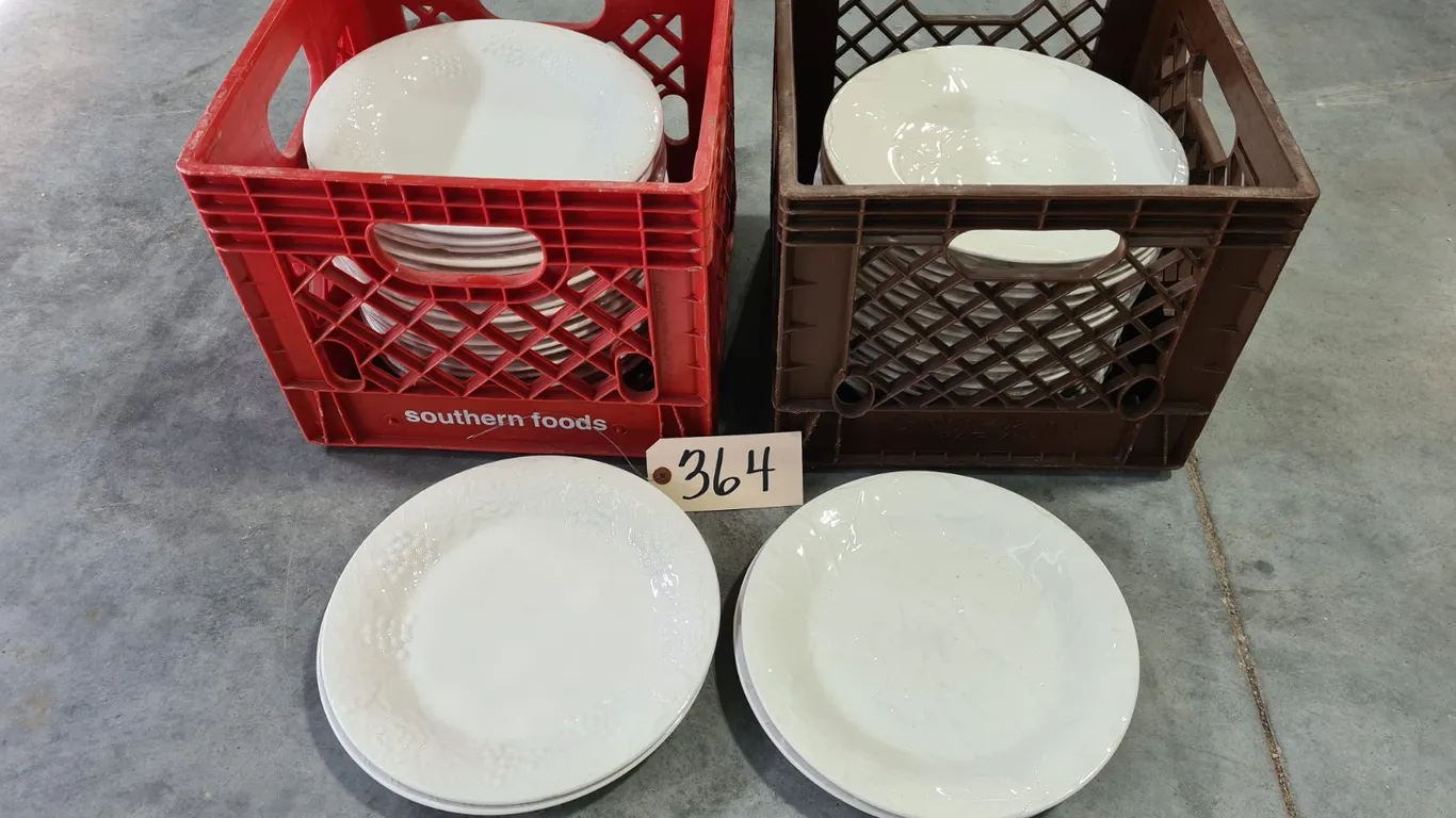 (40) Assorted Dinner Plates With Crates