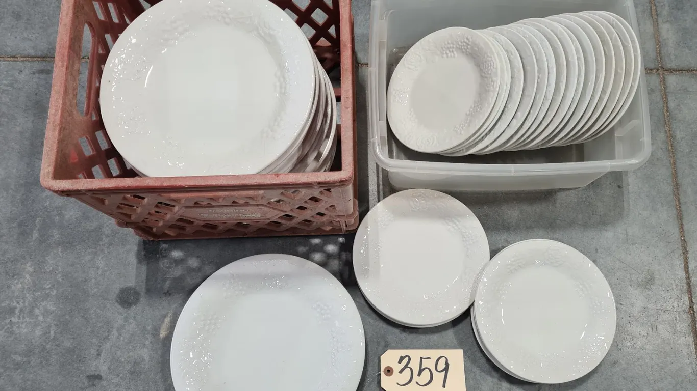 (40) Assorted Decorative White Plates