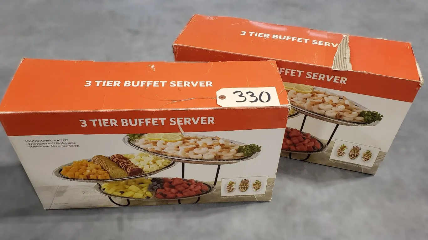 (2) 3-Tier Buffet Servers