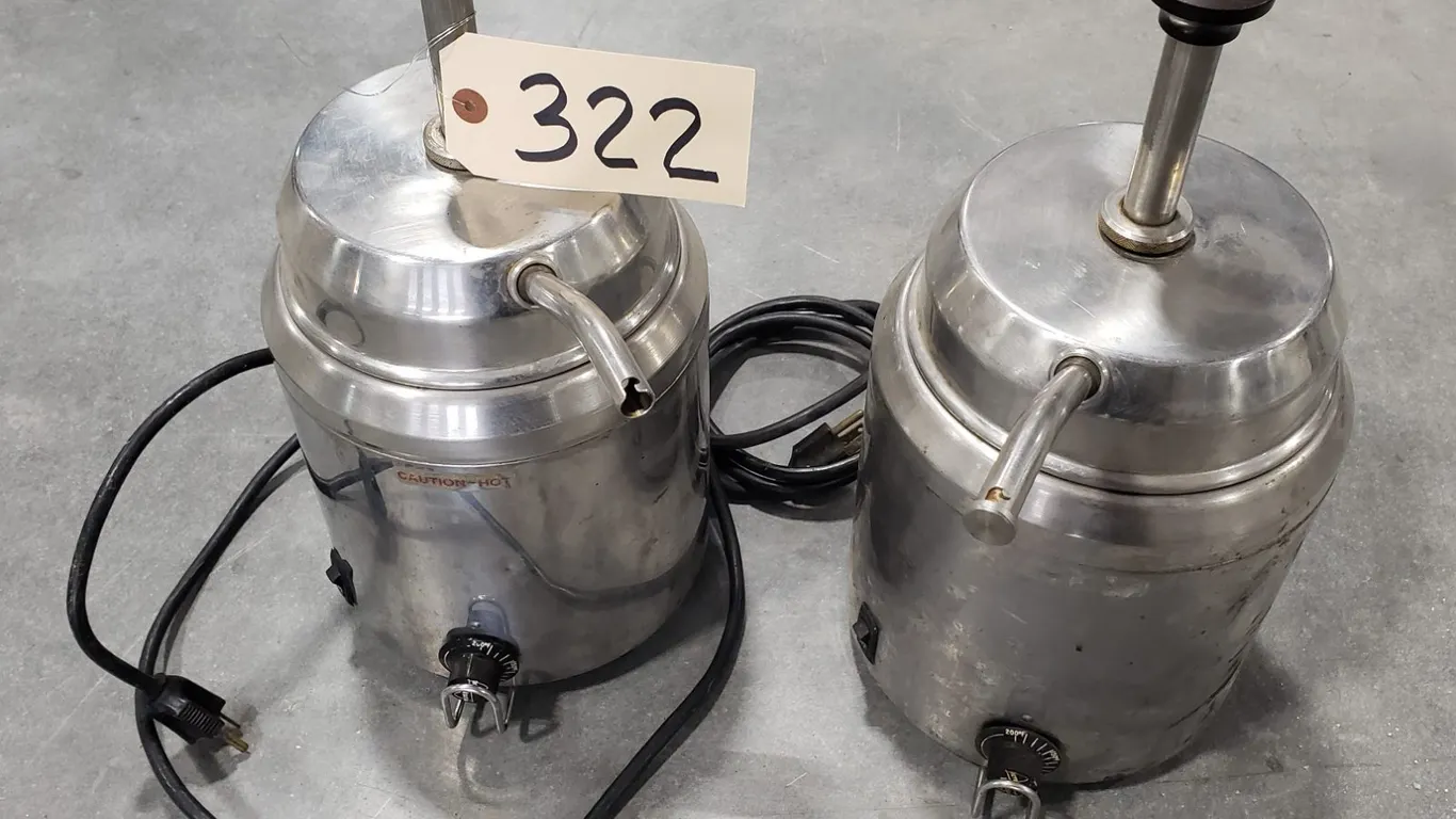 (2) Stainless Steel Sauce Warmers