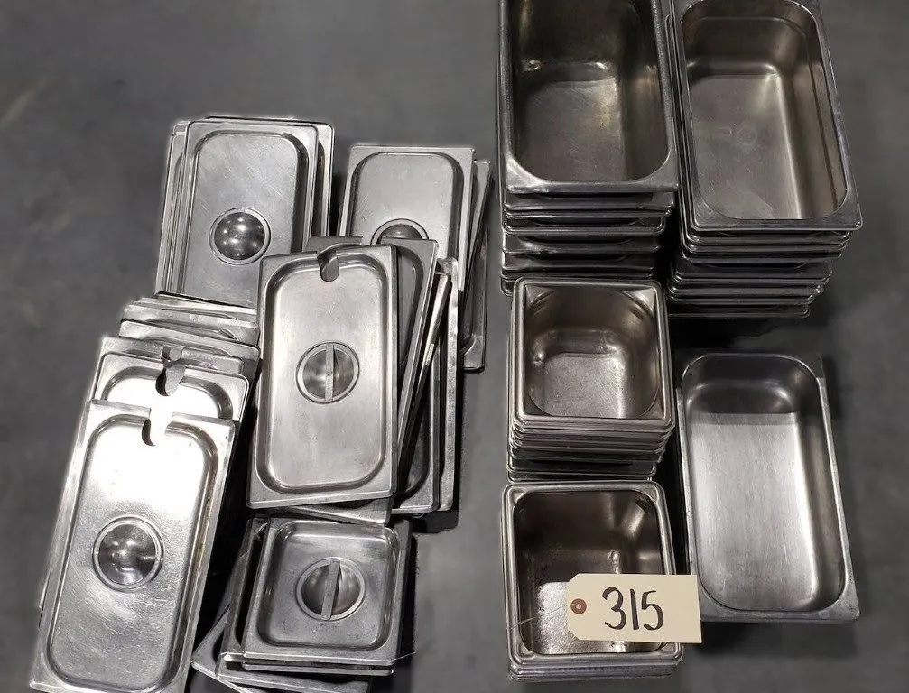 Assorted Stainless Steel Food Pans & Lids