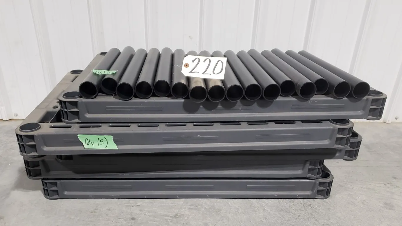Disassembled Plastic Storage Shelving Unit