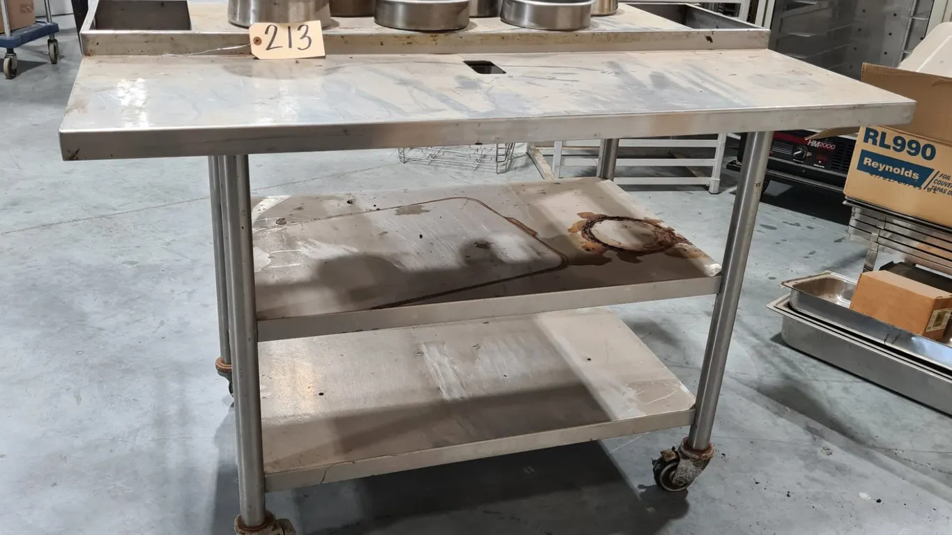 Stainless Steel Prep Table with Insets