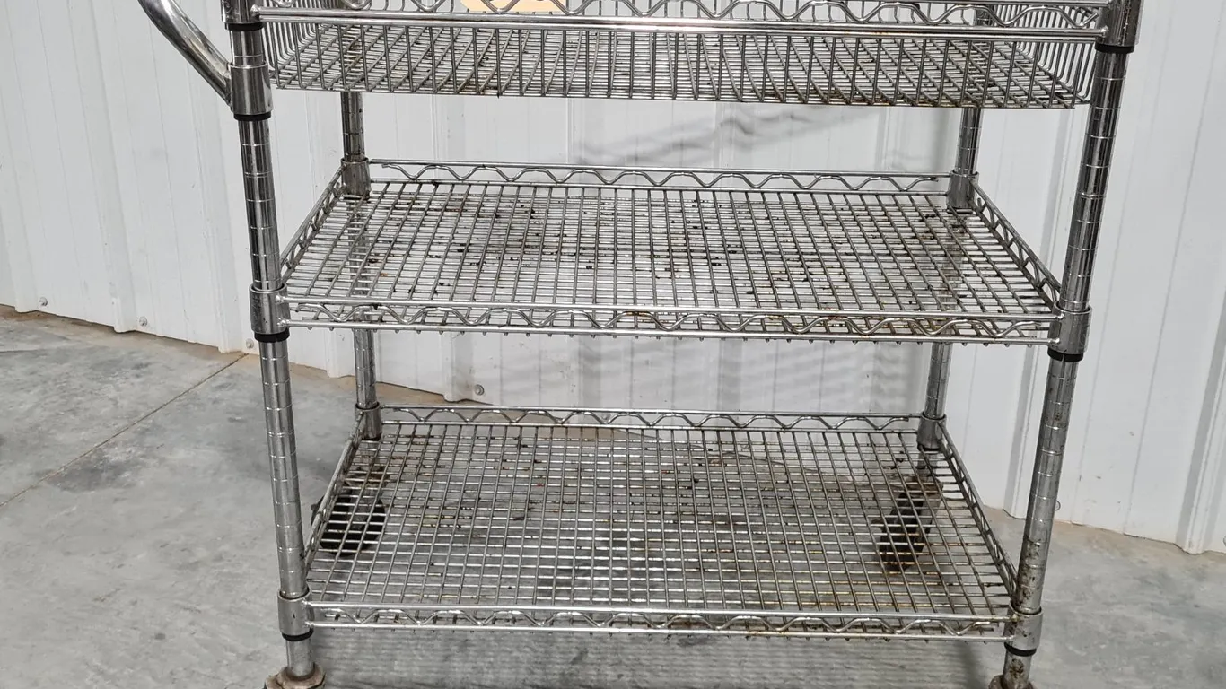 Rolling Wire Shelving Utility Cart