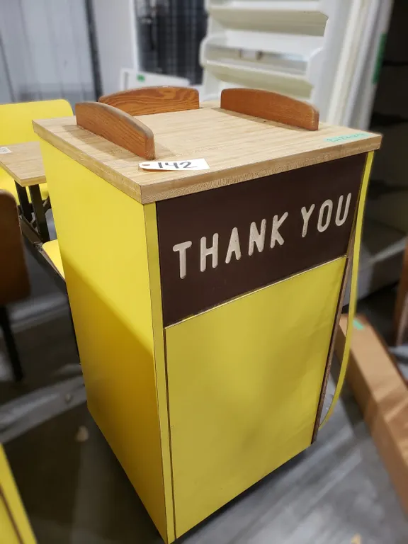 Wood Trash Receptacle with Tray Top