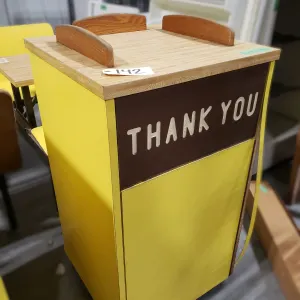 Wood Trash Receptacle with Tray Top