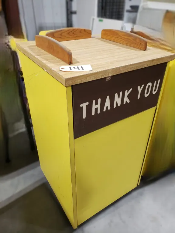 Wood Trash Receptacle with Tray Top