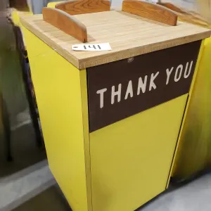 Wood Trash Receptacle with Tray Top