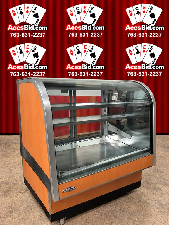 Federal Curved Glass Refrigerated Display Case with Lights - 48" x 36" x 51"