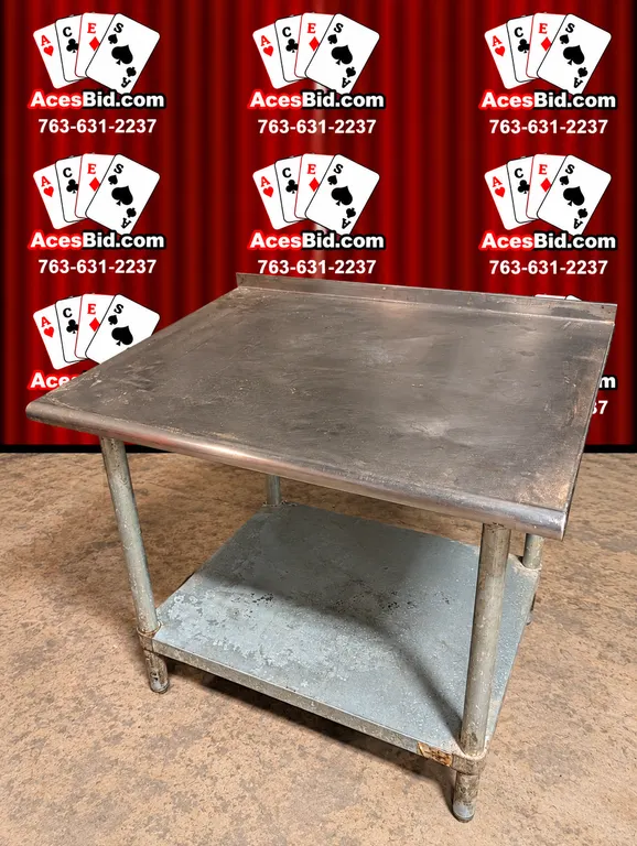 Stainless Steel Equipment Stand with Back Splash - 36" x 30" x 32"