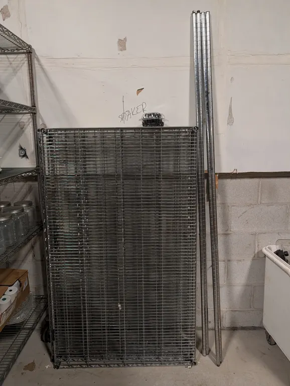 5 Tier Chrome Shelving Unit with Posts and Clips - Unassembled - 60" x 36" x 86"