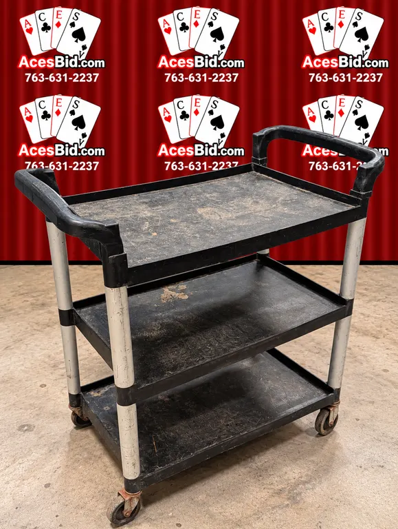 Qualite 3 Tier Polycarbonate Bus Cart - 33" x 16.5" x 38"
