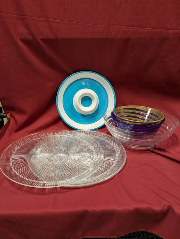 Assorted Acrylic Serving Trays and Bowls