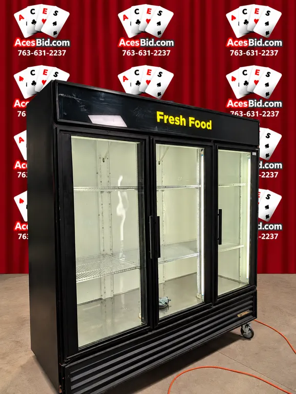 True 3 Glass Door Cooler - Model # GDM 72 - 115 Volts; 1 Phase - 77" x 30" x 85" (Runs and Cools)