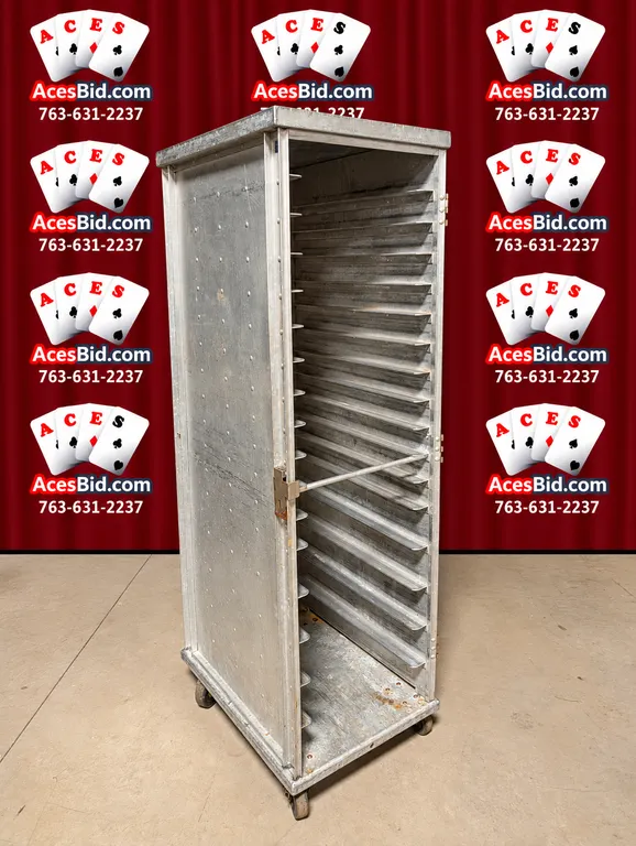 Aluminum Sheet Pan Rack with 3 Sides Enclosed on Casters - 20" x 27" x 70" - NSF Approved