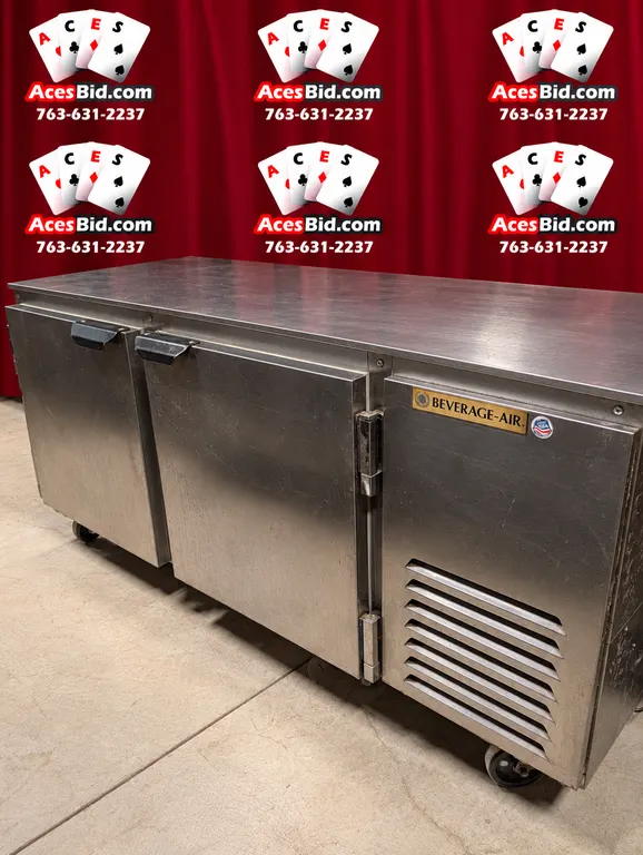 Beverage Air Under Counter 2 Door Cooler with Stainless Steel Work Top on Casters - Model UC67A - 11