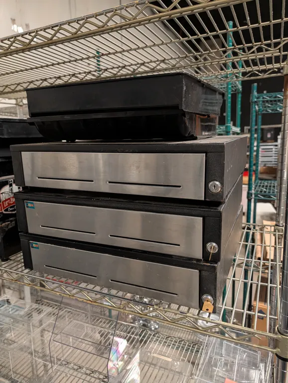 (3) Cash Boxes with (3) Plastic Insert Drawers