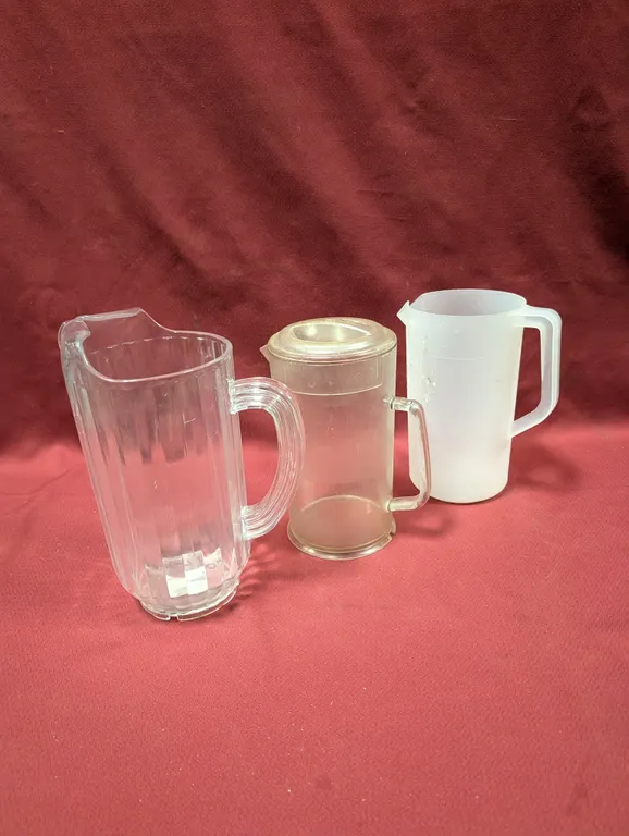 (3) Assorted Water Pitchers