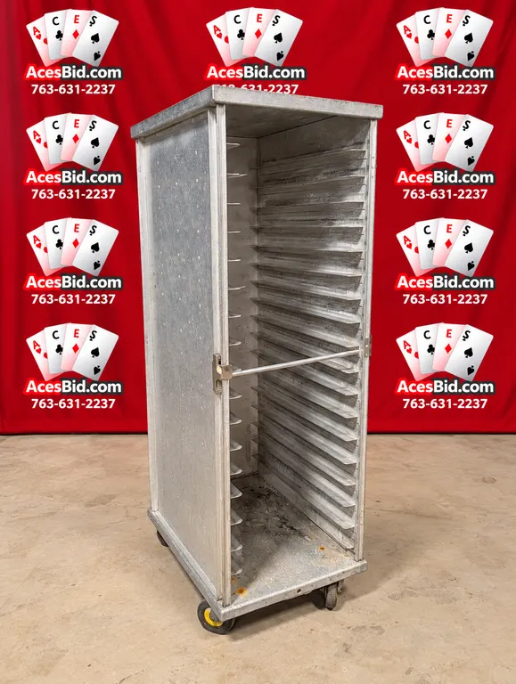 Aluminum Sheet Pan Rack with 3 Sides Enclosed on Casters - 20" x 27" x 70" - NSF Approved