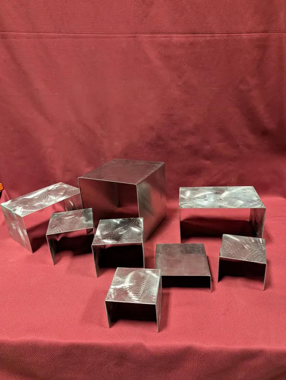 (8) Assorted Stainless Steel Buffet Risers