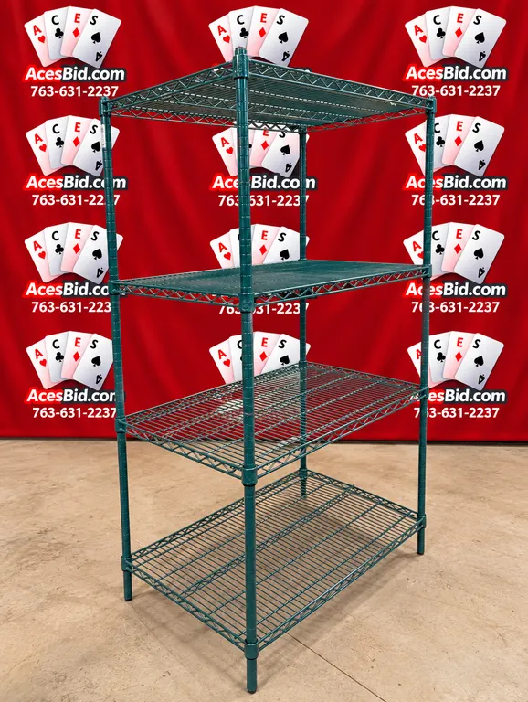 4 Tier Epoxy Coated Shelving Unit - 36" x 24" x 64" - NSF Approved
