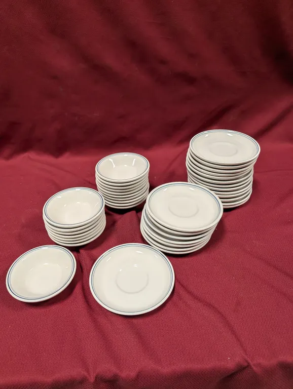 (21) Buffalo China Fruit Bowls with (21) Saucers
