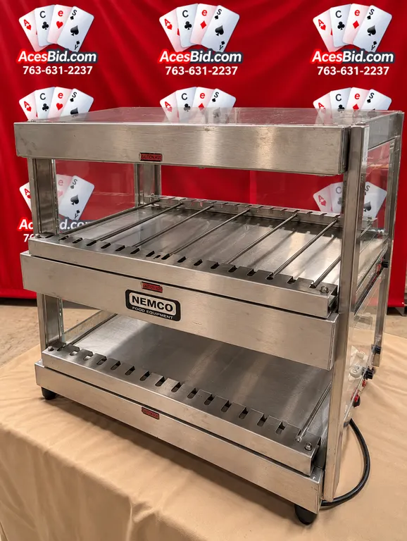 Nemco 2 Tier Pass Through Food Warmer with Temp Controls - 115 Volts; 1 Phase -24" x 19" x 25" - NSF
