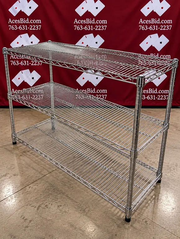 3 Tier Chrome Shelving Unit - 48" x 18" x 36"