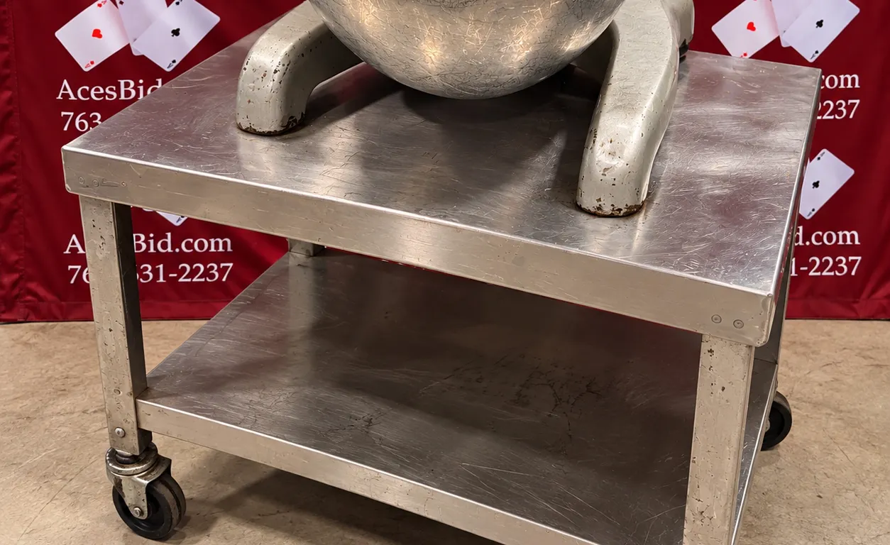 2 Tier Stainless Steel Mixer Stand on Casters - 24" x 20" x 21,5"