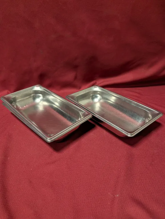 (3) Third Size 2.5" Deep Stainless Steel Hotel Pans