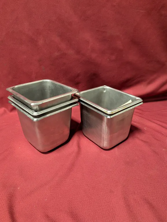 (5) Sixth Size 6" Deep Stainless Steel Hotel Pans