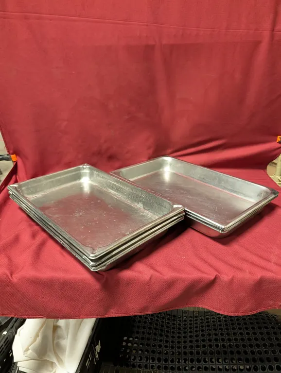 (6) Full Size 2.5" Deep Stainless Steel Heavy Duty Hotel Pans