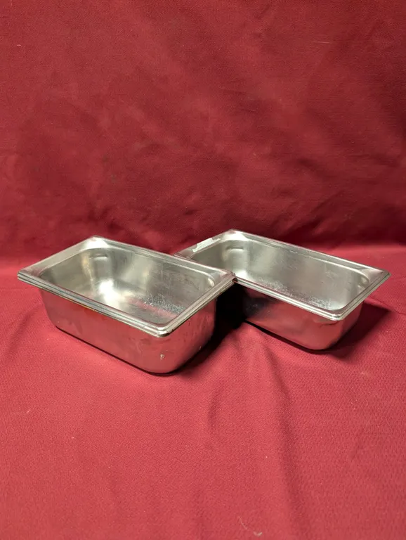 (3) Third Size 4" Deep Stainless Steel Hotel Pans